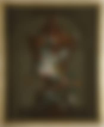 Grand Vase à la guirlande de fleurs sur un piédestal (preview)