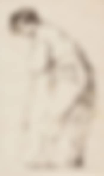 A young Man leaning on a stick (preview)