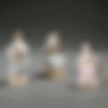 Figures of Women: a standing figure collecting flowers in a basket; a seated woman with a dog on her lap, the dog looking at its reflection in a mirror; a seated woman feeding milk to a cat on her lap (preview)