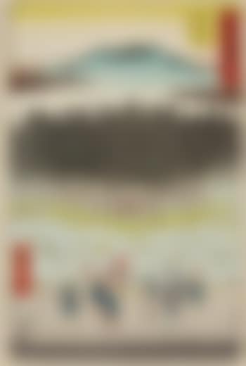 Tsuchiyama, Suzuka no fumoto Suzukagawa. Three ladies walking along the Suzuka River in the company of four Guards (preview)