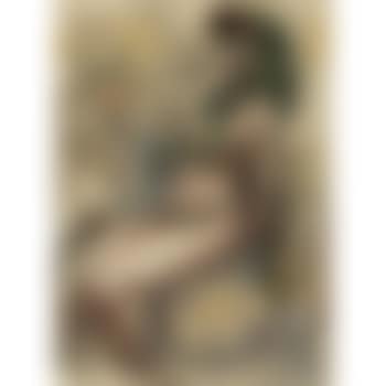 Seated Nude Wearing a Green Headscarf and Standing Female Nude from Behind: A double-sided work (preview)