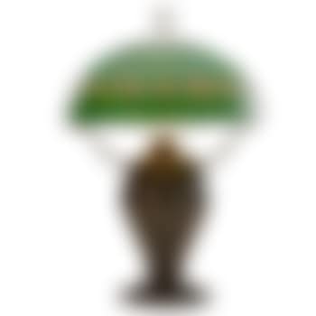 Converted oil lamp with Pine Needle base and Pomegranate shade (preview)