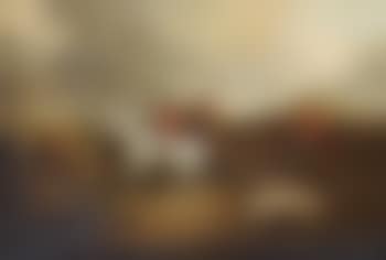 Huntsmen riding through a landscape and taking a fence (preview)