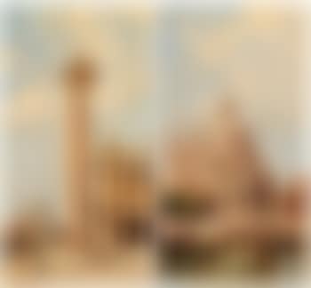 A gondolier before the Basilica Santa Maria della Salute, Venice. Figures beside the columns of the Piazzetta San Marco, Venice (preview)