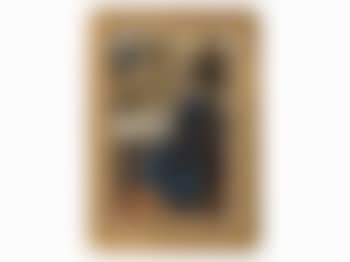 Dame In Blauem Kleid Im Café (preview)
