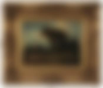 Landscape, with cows grazing in a clearing (preview)