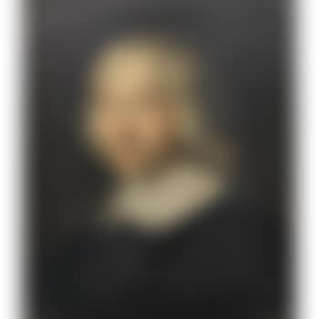Portrait of a gentleman, bust-length, in a black tunic with a white collar (preview)