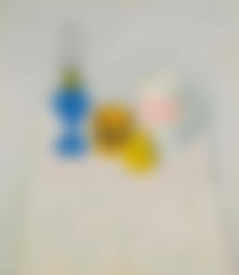 White Still Life With Blue Lamp (preview)