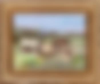 Pioneer Family with Covered Wagon and Oxen before a Prairie Home (preview)