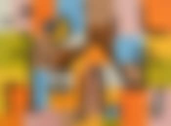 Abstract with figure, trees & house (preview)
