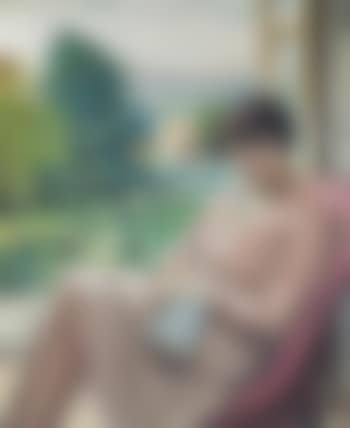 Jeune Fille Assise à La Fenêtre Devant Le Jardin (preview)