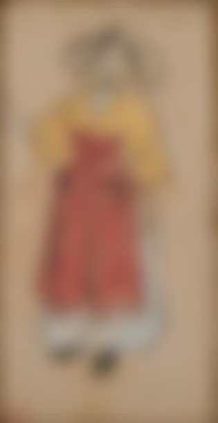 Paysanne au tablier rouge, costume breton (preview)