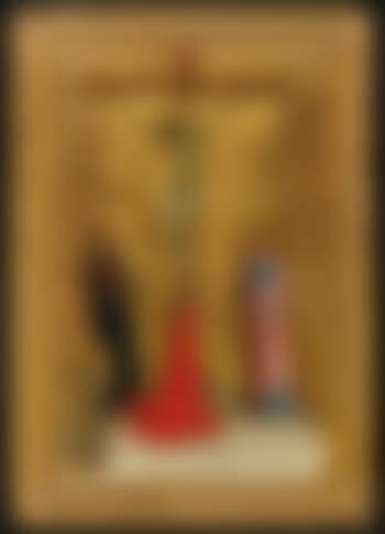 The Crucifixion with The Madonna, Saint John The Evangelist, Mary Magdalene and Saint Francis of Assisi by Neapolitan School (preview)