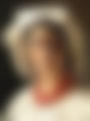 Portrait of a young Italian woman with white bonnet and coral necklace with a cross (preview)