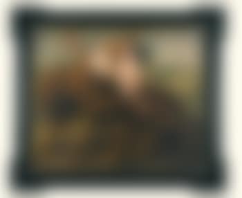 Two Putti Holding Torches and Riding Lions (preview)
