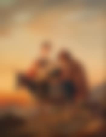 Couple de musiciens avec âne et chien devant la baie de Naples (preview)