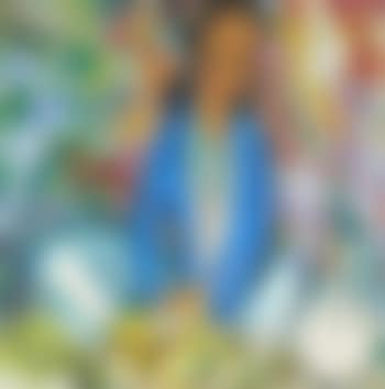 Jeune femme dans un paysage fleuri (preview)