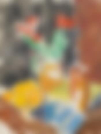 Nature morte med tulpaner och apelsiner (preview)
