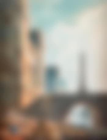 Une lavandière et un promeneur près d'une forteresse et d'un pont avec un obélisque by Louis-Francois Cassas (preview)
