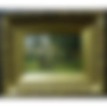 Woman Outside of Thatched Farm House with Wheelbarrow, Cat and Chickens (preview)