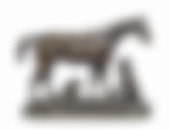 A french group of a saddled horse and hound (preview)