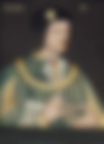 Portrait of King Richard III (1452-1485), half-length, in a blue, ermine lined mantel with lashed sleeves, a gold, jewel-encrusted necklace and a black cap with a jewel-encrusted brooch (preview)