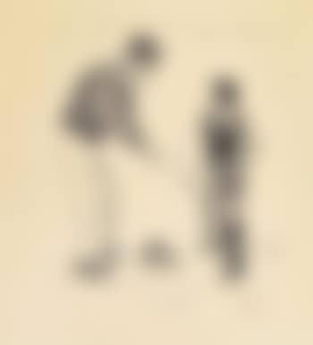 Study for 'Boy and Father: Baseball Dispute' (preview)