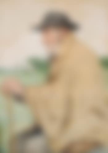 Sitzender Mann mit Stock (preview)