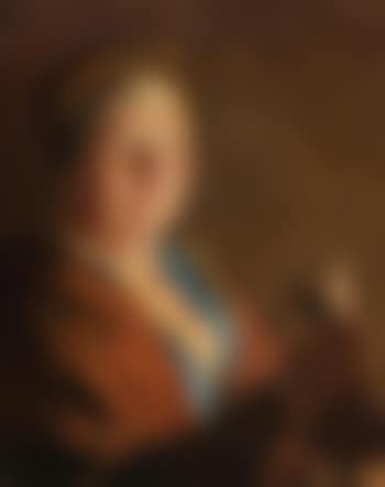 An old woman holding a Purse by candlelight (preview)