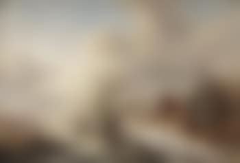 A winter landscape with travellers on a path (preview)