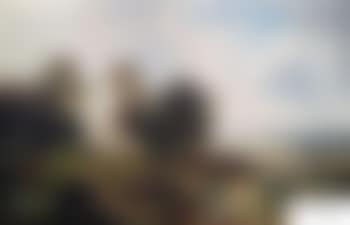 Weite Voralpenlandschaft mit Kühen an einem Gewässer (preview)