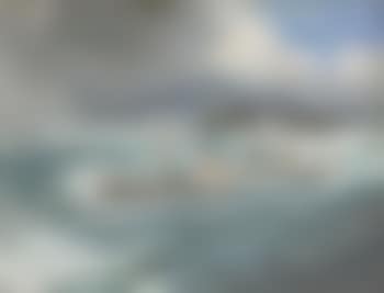The cargo ship 'Ethel Everard' in rough seas off a lighthouse (preview)