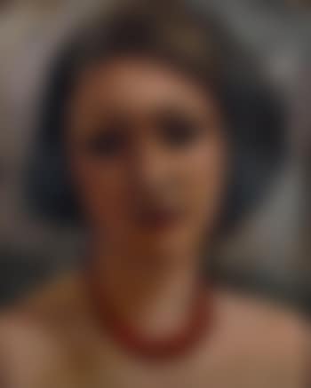 Portrait de femme au collier rouge (preview)