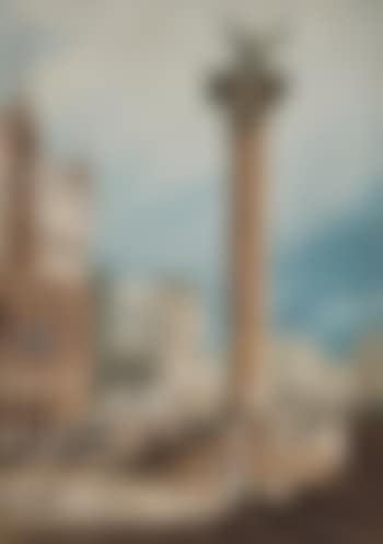 Menschenansammlung bei der Löwensäule der Piazetta, Venedig (preview)