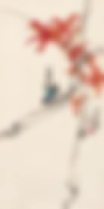 Red leaves and bird (preview)