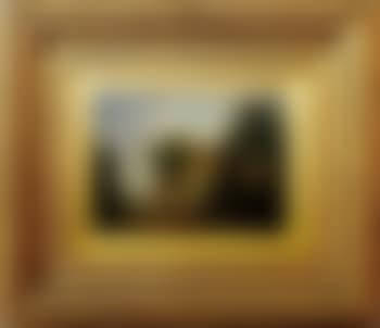 Figure by an old cottage with woodland (preview)