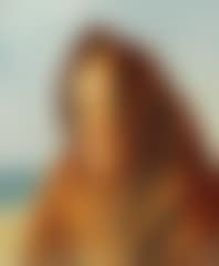 A woman from Skagen on the beach with a big brown head scarf (preview)