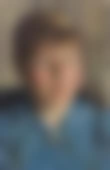 Portrait of a girl, bust length, in a blue shirt (preview)
