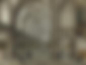 A gothic church interior with elegantly dressed figures (preview)