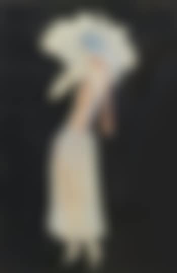 Woman with a fan (preview)