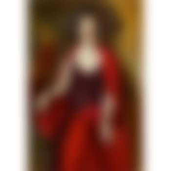 Seated woman in red (preview)