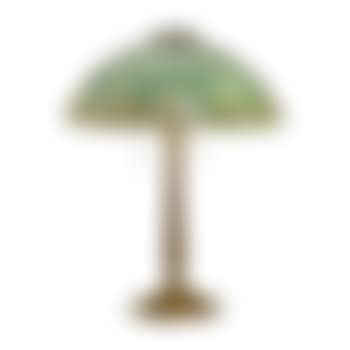 A lamp base with an American leaded glass Fleur de Lys shade (preview)