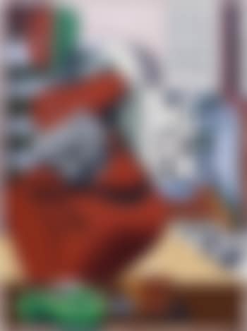 Femme rouge et pelote verte (preview)
