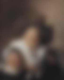 A smiling girl and a boy with a fur hat holding a cat (preview)