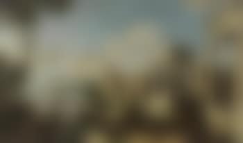An Extensive River Landscape with Ruins, Figures Crossing a Bridge in The Distance (preview)