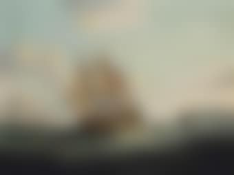 A ship of the line off the south coast, with a frigate firing a salute beyond (preview)