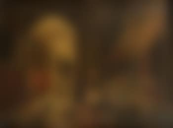 A Gothic Cathedral interior at Night with a Mass Being Celebrated in a Side Chapel (preview)