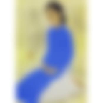 Portrait de jeune femme en bleu / Portrait of a lady who wears a blue dress (preview)