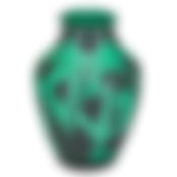 Vase with aquatic scene, black over jade (preview)