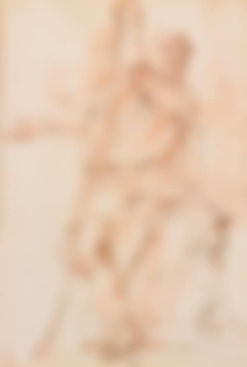 FIGURE WITH A STAFF RESTING ON A PLINTH (preview)